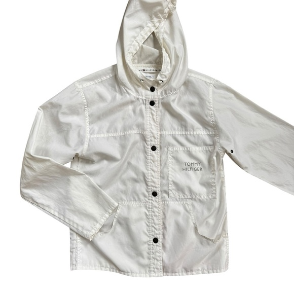 Tommy Hilfiger Jackets & Blazers - Vintage Tommy Hilfiger White Hooded Windbreaker